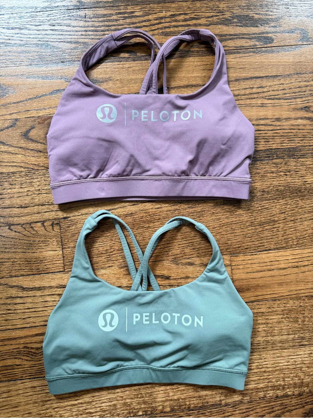 Lululemon x Peloton Strappy Sports Bras - Mauve & Sage (Set of 2)